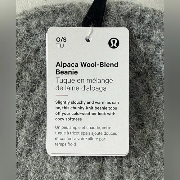lululemonGray Merino Wool Alpaca Blend Beanie Chunky Cozy Soft Unisex O/S